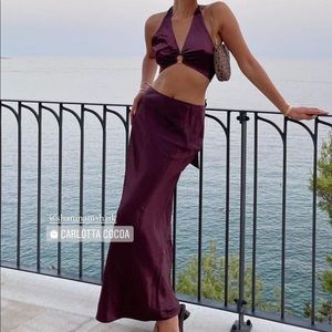 Rat & Boa Carlotta Coco Satin Skirt Set - Top XXS Skirt XXS